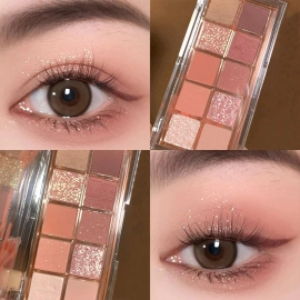 10 Colors Charming Purple Eyeshadow Palette Make Up Glitter Eye Shadow Pigment Shimmer Diamond Eye
